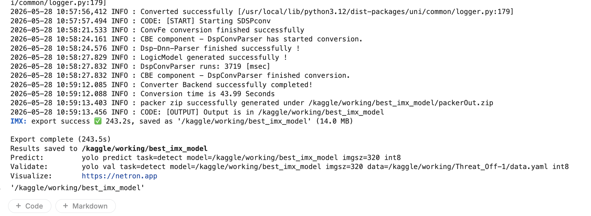 Kaggle Yollo11n Conversion