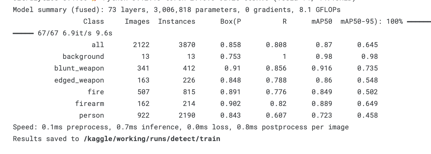 Kaggle Yollo11n Summary
